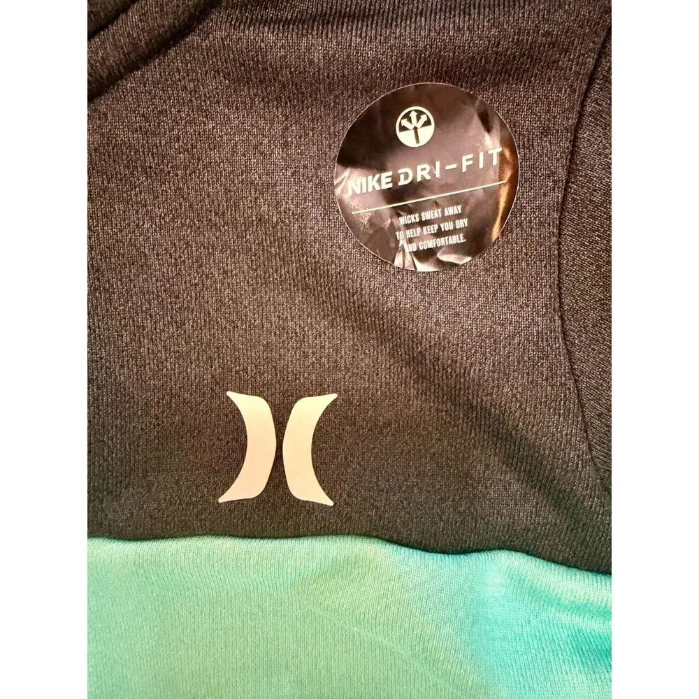Hurley Boys Half Zip Pullover Jacket Size 4 Teal Black NWT
